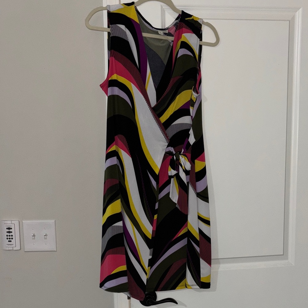 Dana Buchman Colorful Abstract Midi Dress